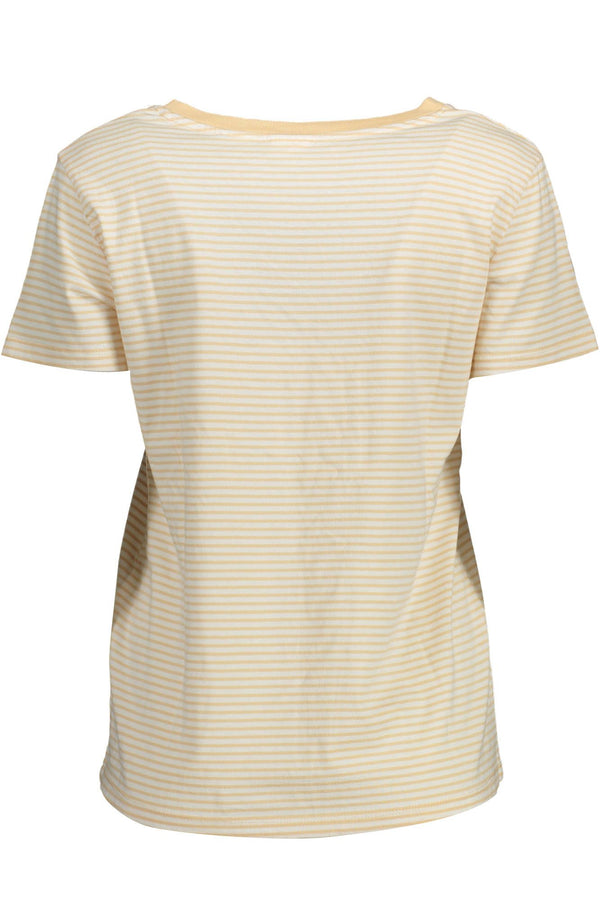 Chic Beige Organic Cotton V-Ausschnitt T-Shirt