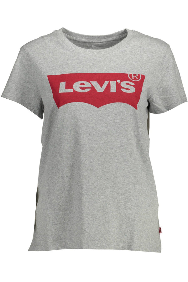 Chic Grey Logo Print Tee für lässige Eleganz