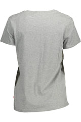 Chic Gray Logo Print Tee για περιστασιακή κομψότητα