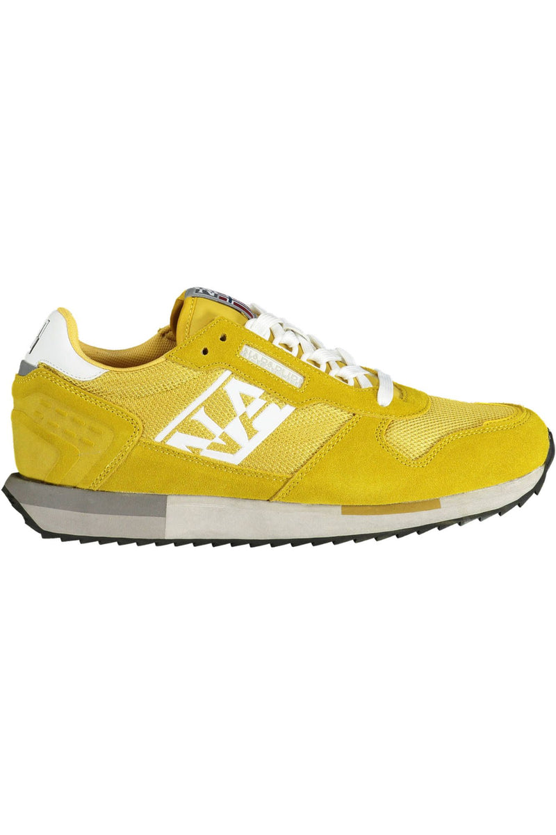 Zapatillas deportivas vibrantes de cordón amarillo