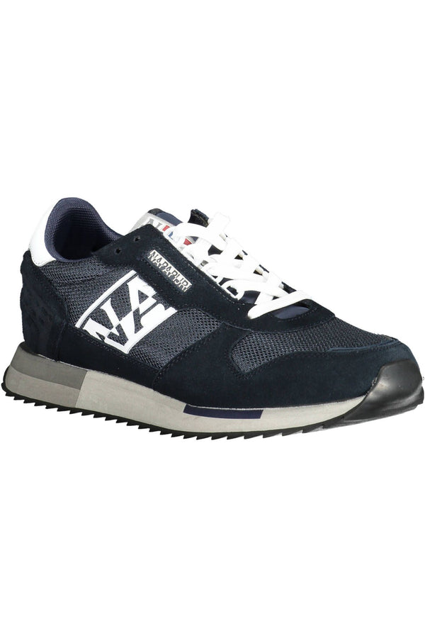 Eleganti sneaker blu con lacci con accento logo