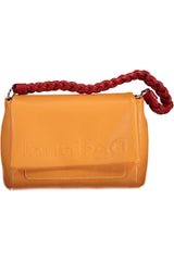 Bolso de hombro naranja elegante con detalles contrastantes