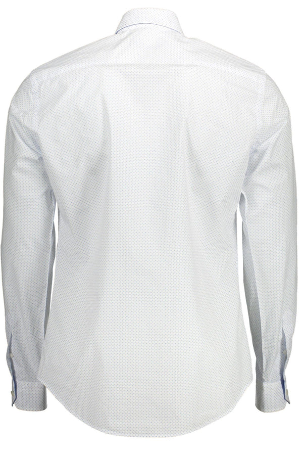 Elegant White Cotton Shirt with Contrast Detailing