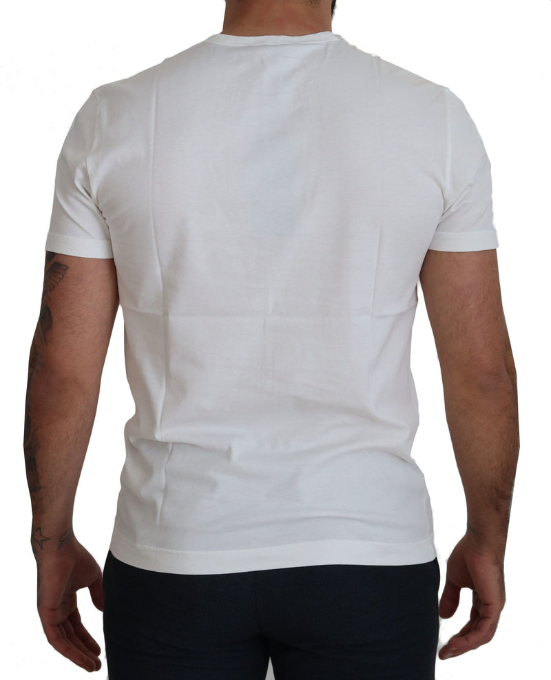 T-shirt en coton à imprimé Logo blanc chic