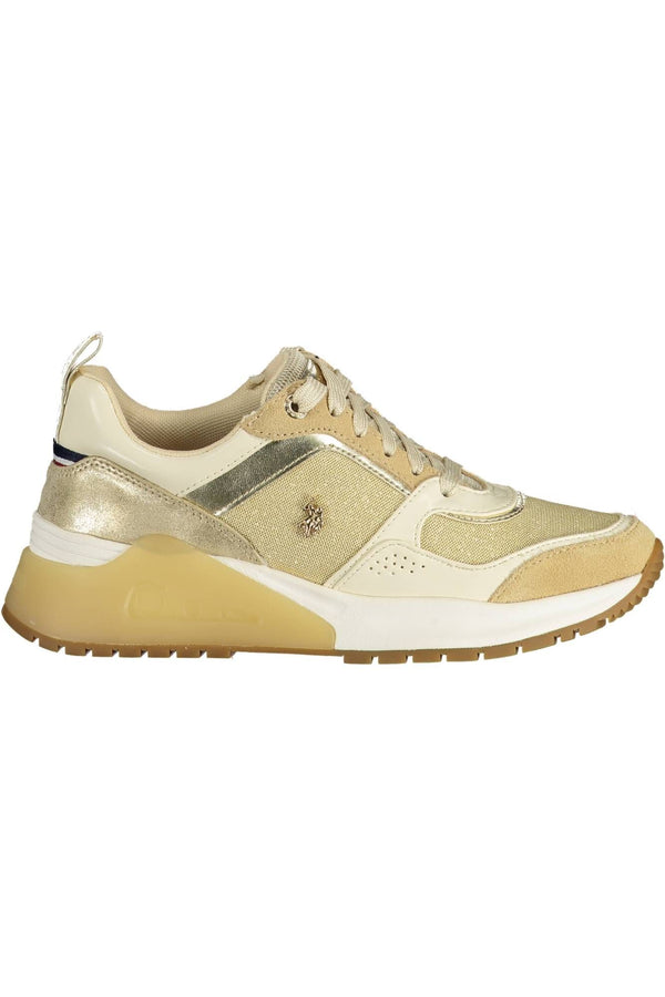 Eleganti sneaker sportivi tono d'oro con lacci