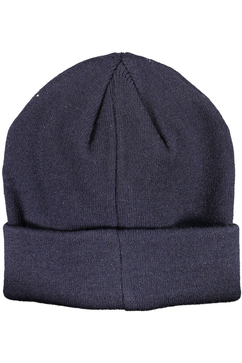 Cap nylon brodé élégant en bleu serein