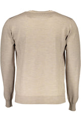 Beige Wool Crew Neck Luxury Sweater