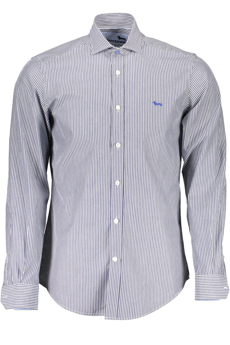 Sleek Blue Organic Cotton Shirt with Logo