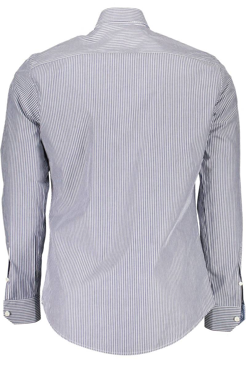 Sleek Blue Organic Cotton Shirt with Logo