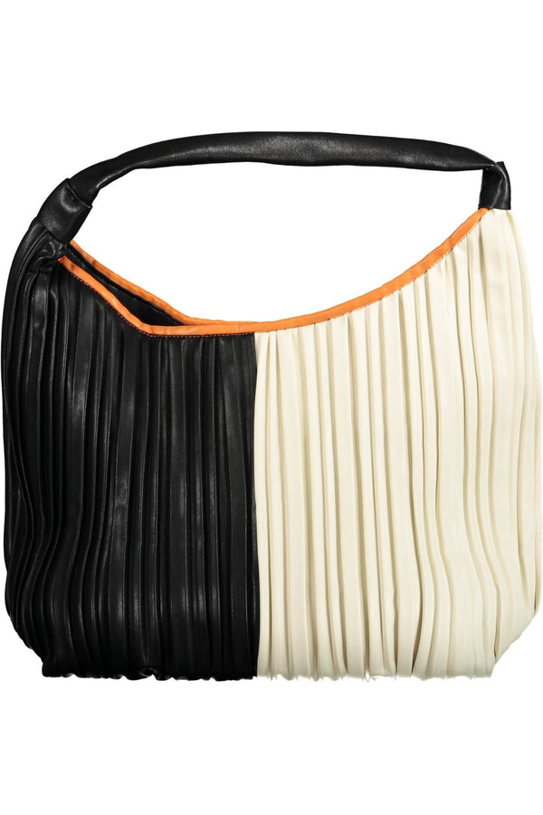 Bolso de hombro negro elegante con acentos contrastantes