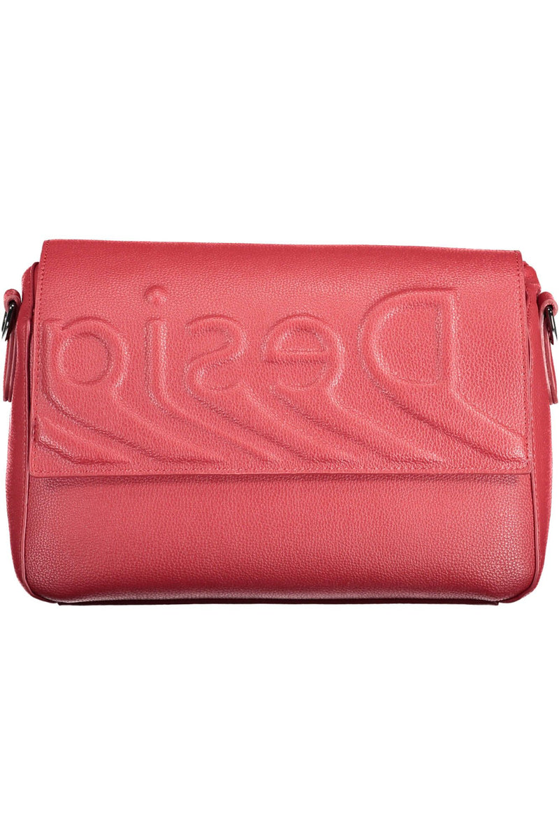 Chic Red Contrasting Detalle Shoulse Bag Shoulder