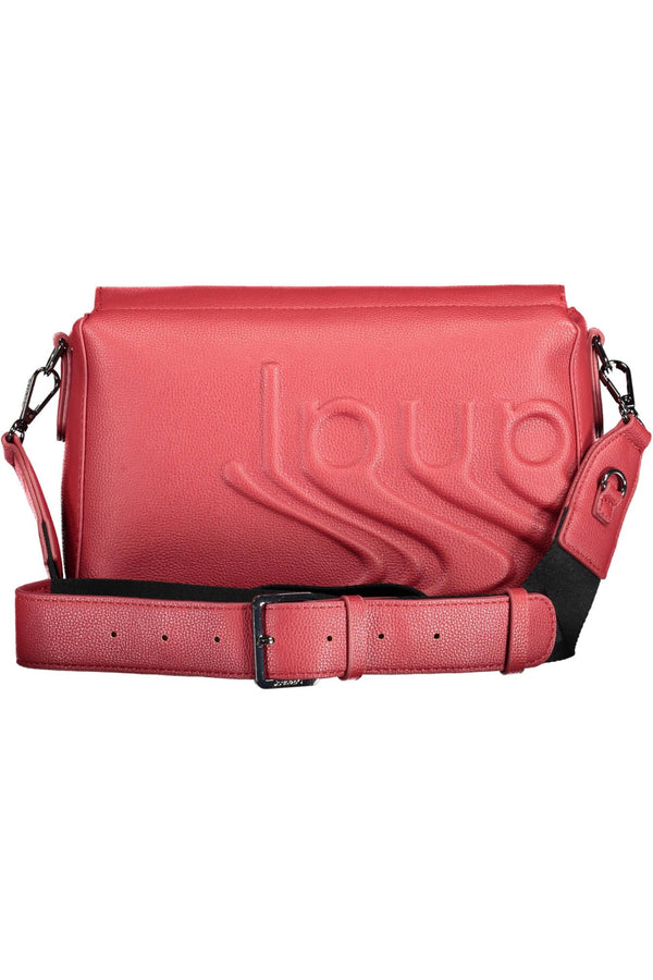 Chic Red Contrasting Detalle Shoulse Bag Shoulder