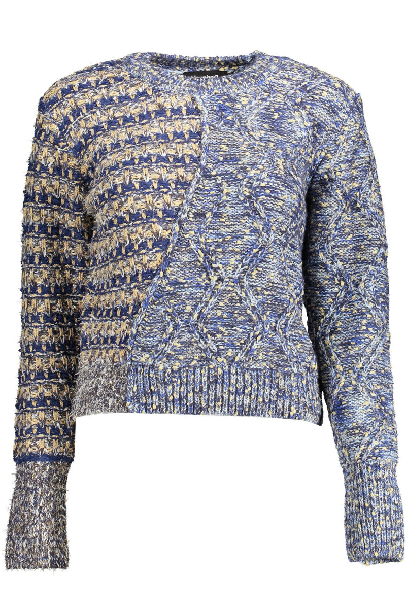 Eklektisch blauer Kontrastdetailpullover