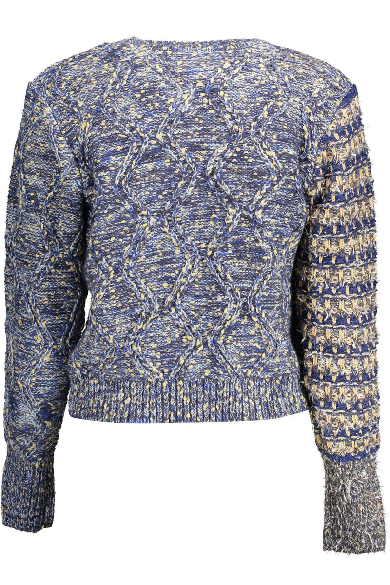 Eklektisch blauer Kontrastdetailpullover