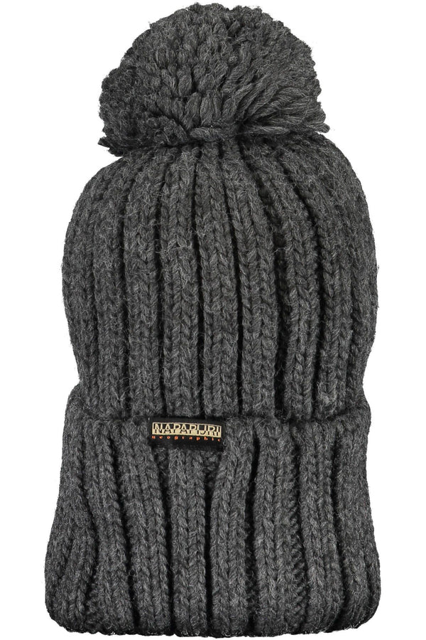 Chic Gray Pompon Hat με κεντήματα υπογραφής