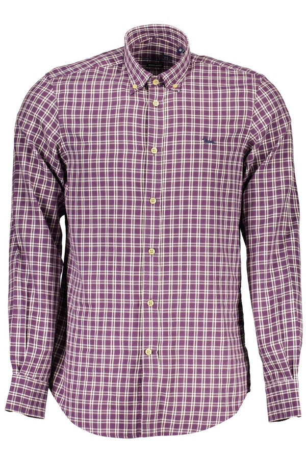 Elegant Purple Cotton Long Sleeve Shirt