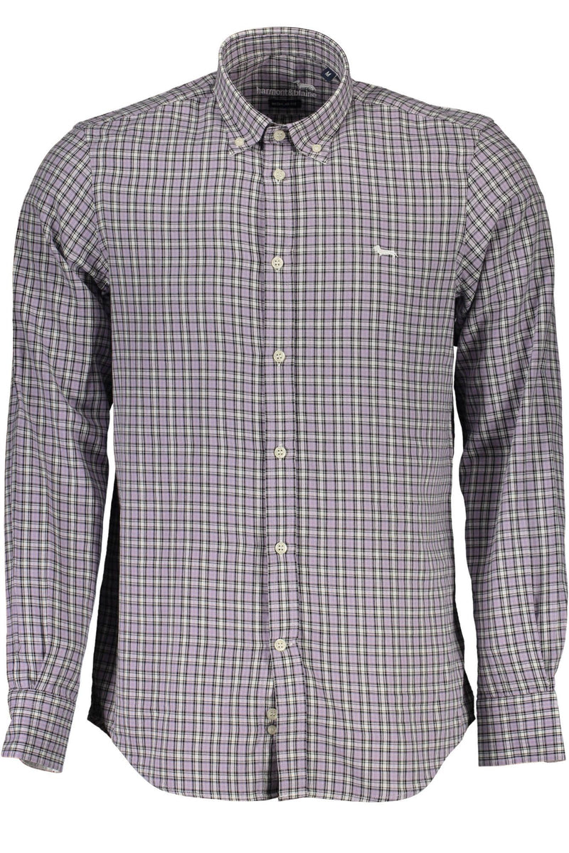 Elegant Purple Cotton Long Sleeve Shirt