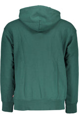 Chic Green Hooded Cotton Sweatshirt