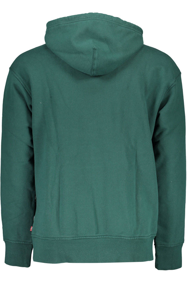 Sudadera de algodón con capucha verde elegante