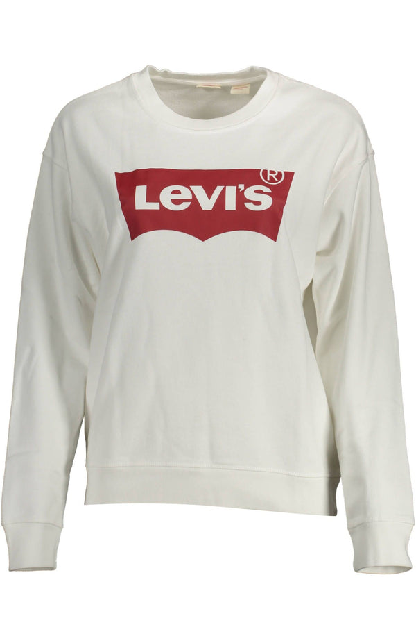 Sweat-shirt de logo en coton blanc chic