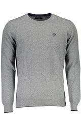 Maglione grigio eco-consapevole con logo ricamato