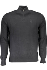 Maglione a mezza zip eco-consapevole in nero