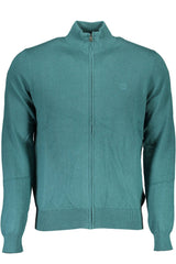 Cardigan zip-zip-mélange vert avec broderie