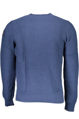 Chic Blue Round Neck Recycling Faserpullover