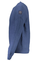 Maglione in fibra riciclata blu rotonda blu chic