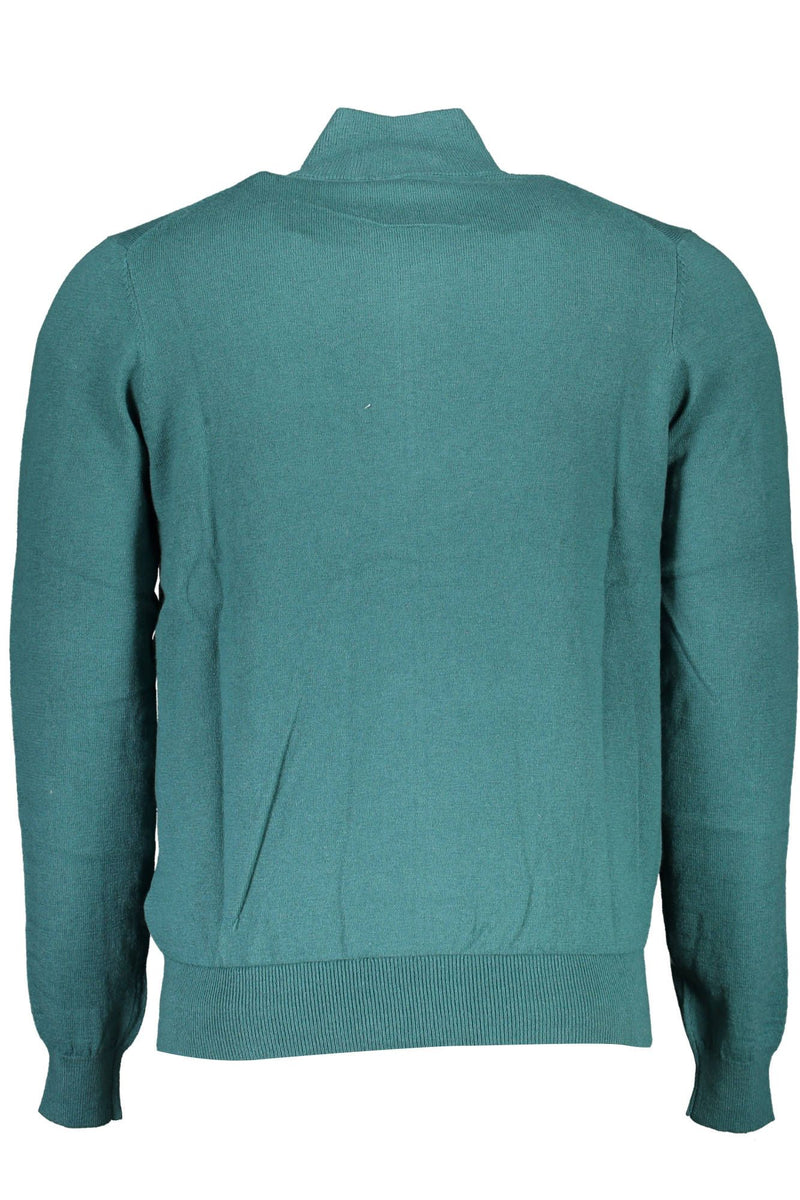 Cardigan zip-zip-mélange vert avec broderie