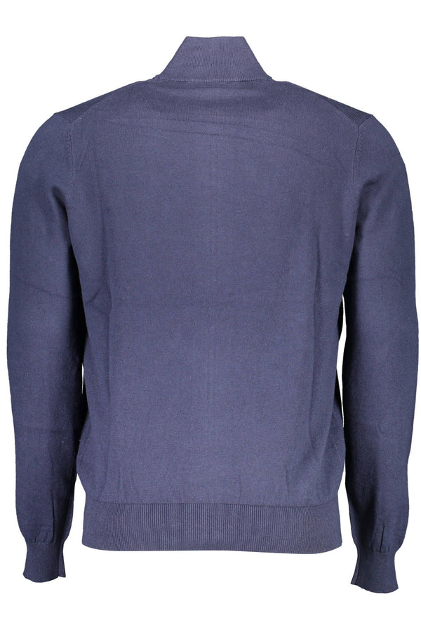 Cardigan zip blu con ricamo logo