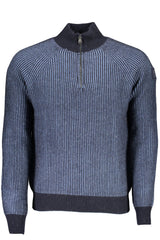 Maglione a mezza zip blu eco-consapevole