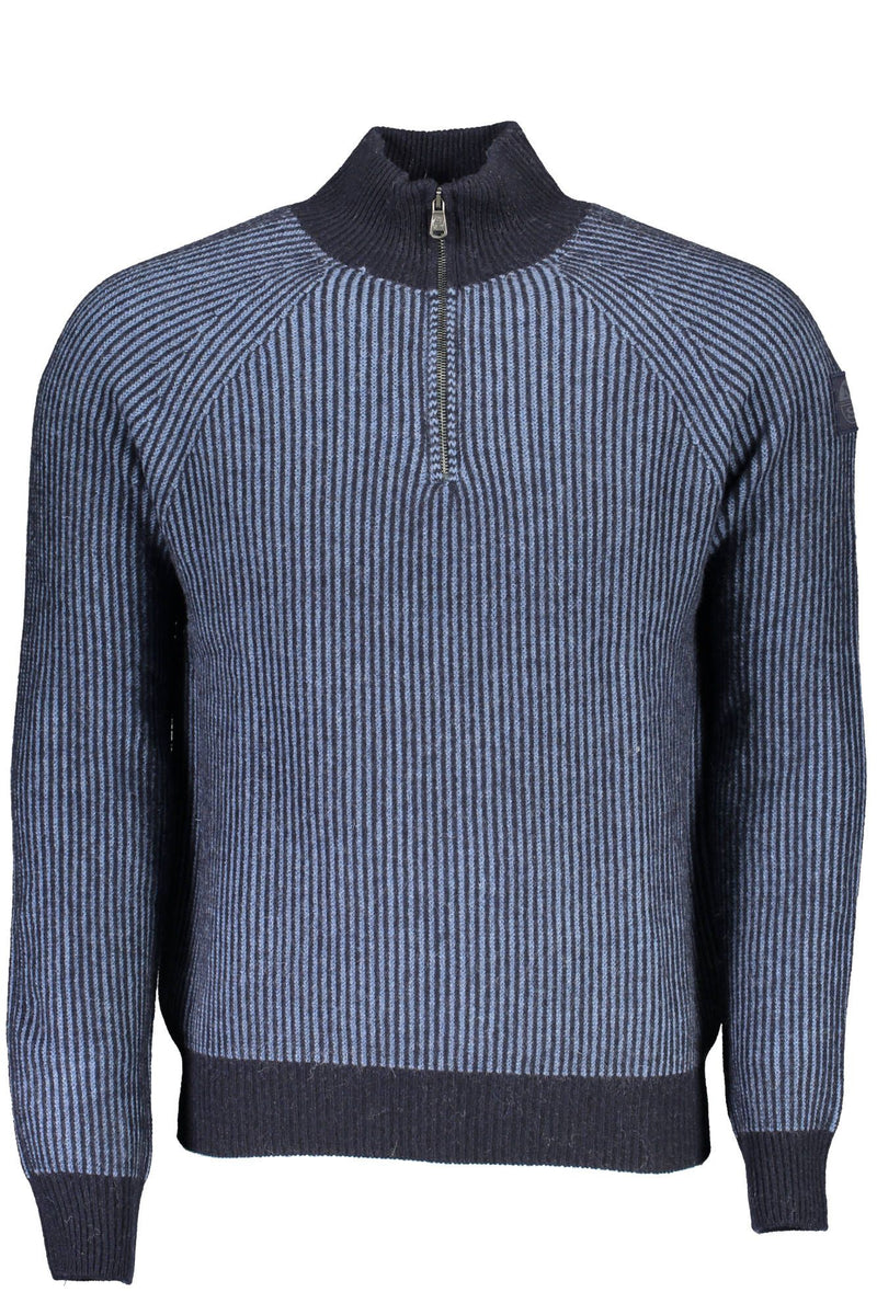 Eco-Conscious Blue Half-Zip Sweater