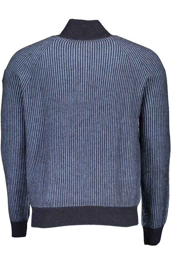 Maglione a mezza zip blu eco-consapevole