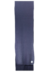 Elegant Blue Scarf with Distinctive Logo Detail