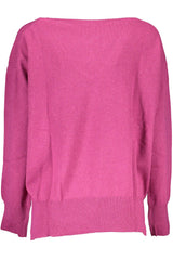 Eco-Chic Purple Wool Blend V-Neck Sweater