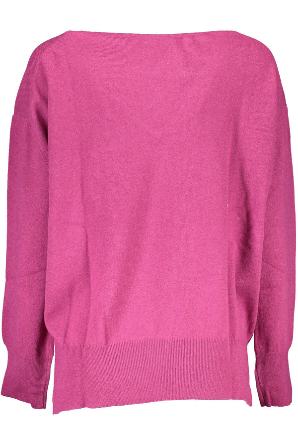 Öko-Chic-Chic Purple Woll Mischpullover mit V-Ausschnitt