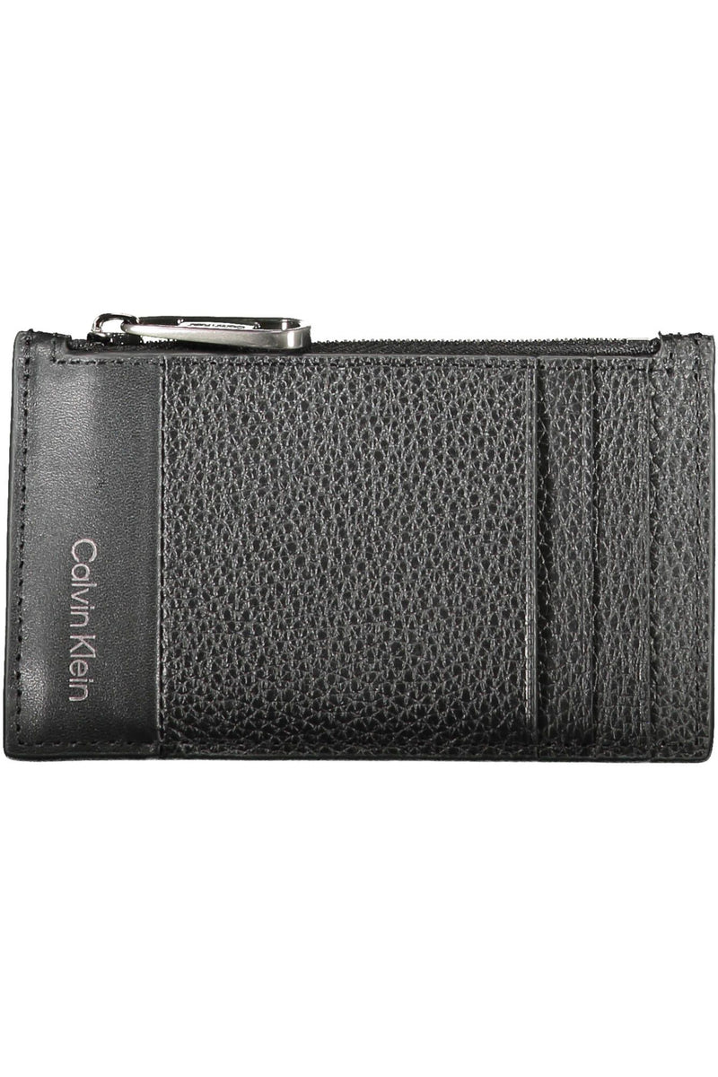 Sleek Leather Card Holder with Zip Detail