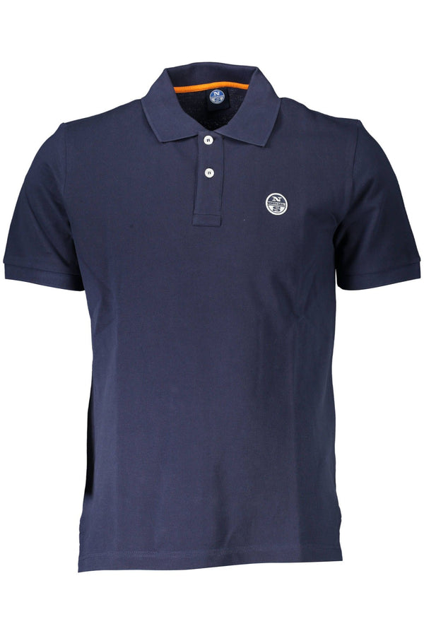 Chic Blue Cotton Polo with Logo Detail