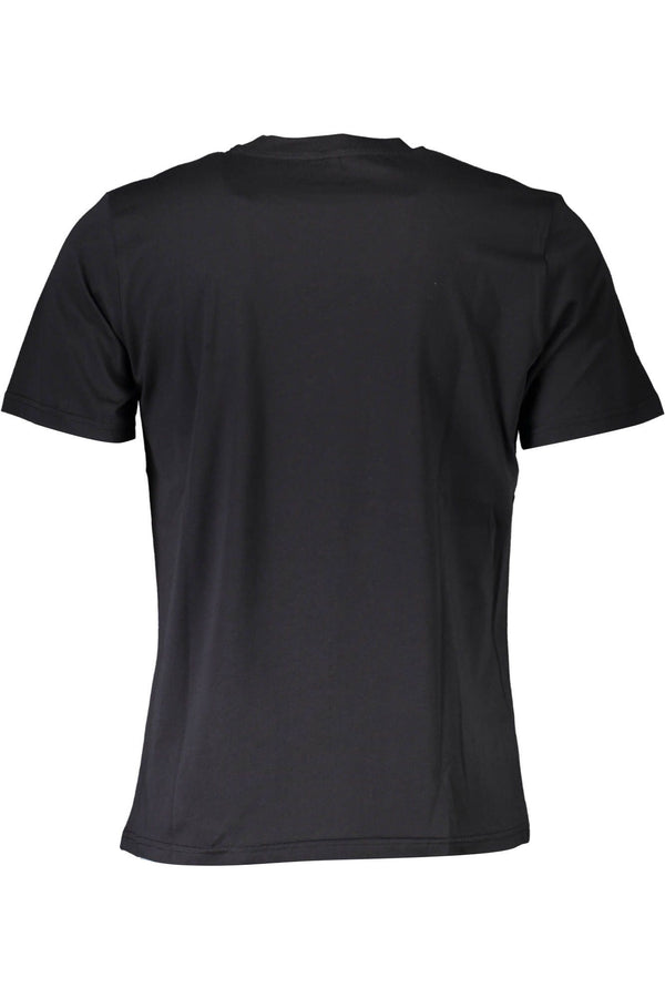 Elegante camiseta de algodón negro con apliques de logotipo