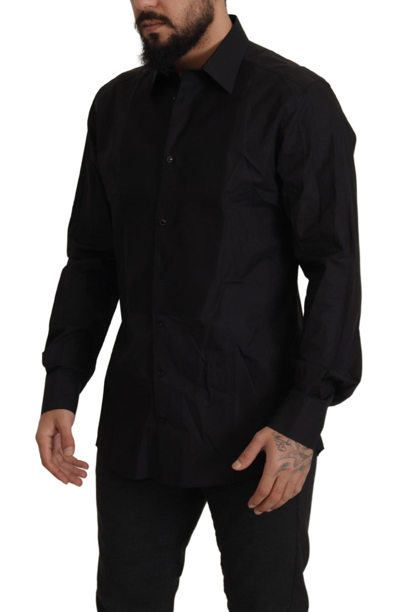 Elegante camicia da smoking nera - Slimt fit