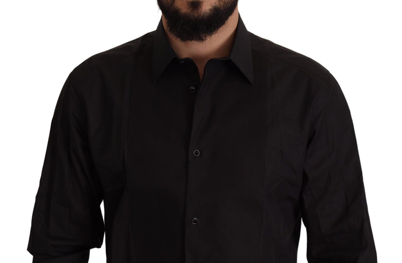 Elegante camicia da smoking nera - Slimt fit