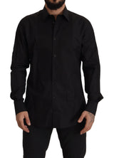 La elegante camisa de vestir de esmoquin negro - Fit Slim