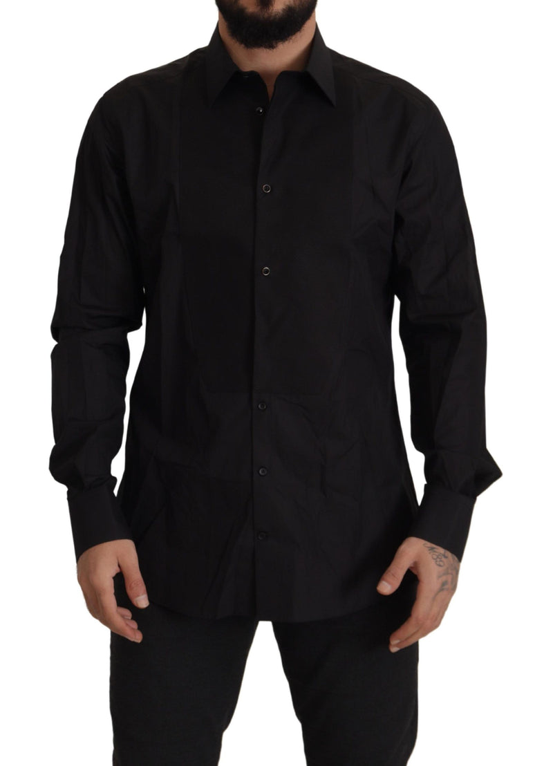 Elegante camicia da smoking nera - Slimt fit