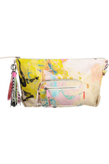 Chic blanco detallado contrastante bolso de hombro