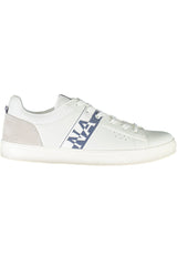 Chic White Lace-Up Sneakers with Logo Accent