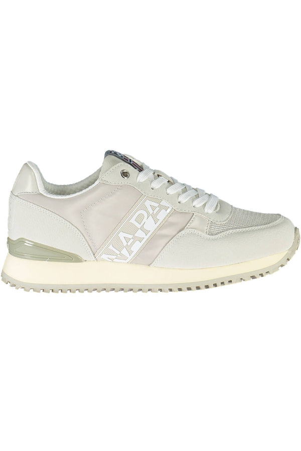 Sneaker al pizzo grigio chic con accento logo