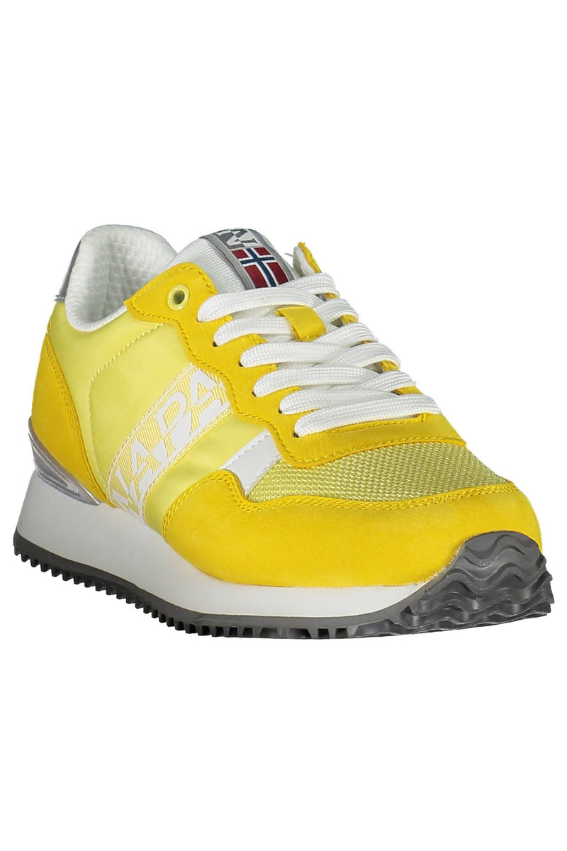 Vibrant Yellow Lace-up Sneakers