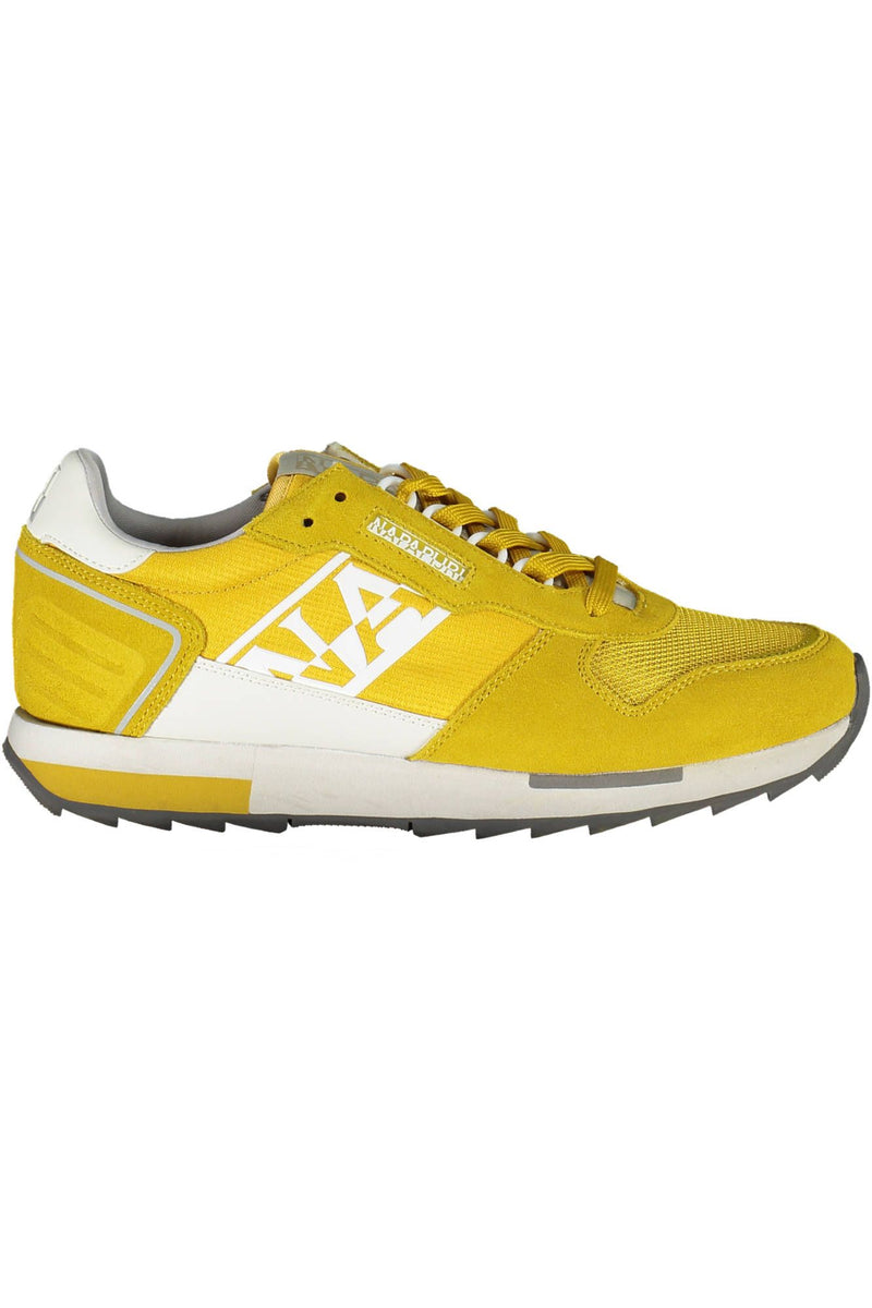 Sleek Yellow Lace-Up Sport Sneakers