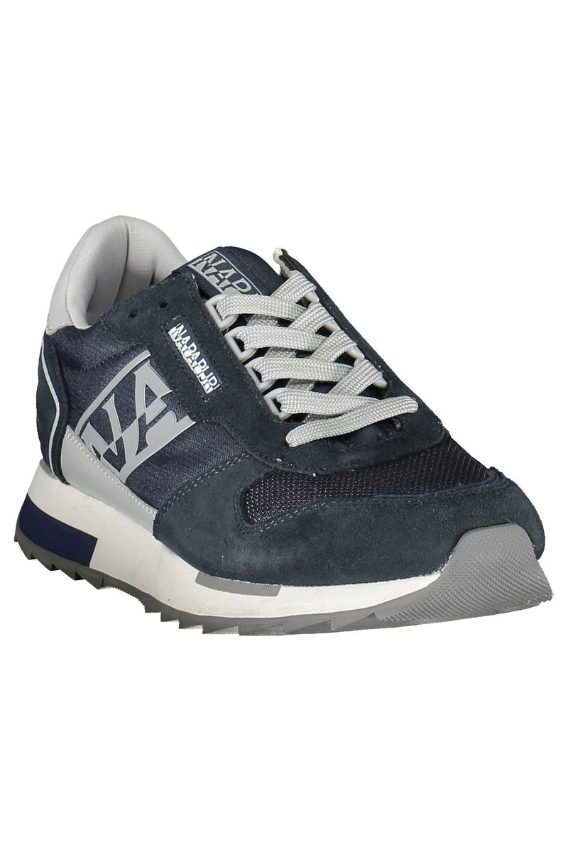 Sporty Blue Lace-Up Sneakers con detalle del logotipo